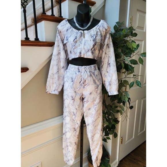 Love Love Love Women's White Polyester Long Sleeve Top & Pant 2 Pc's Medium - Picture 15 of 15